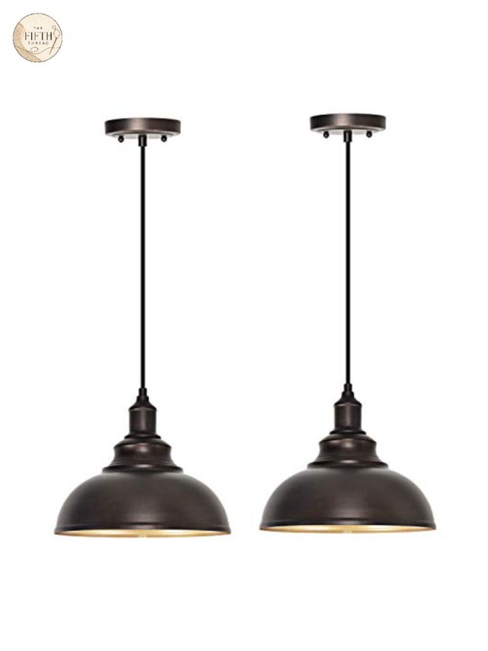 Industrial Farmhouse Pendant Lights Set of 2 Adjustable Hanging Ceiling Fixtures